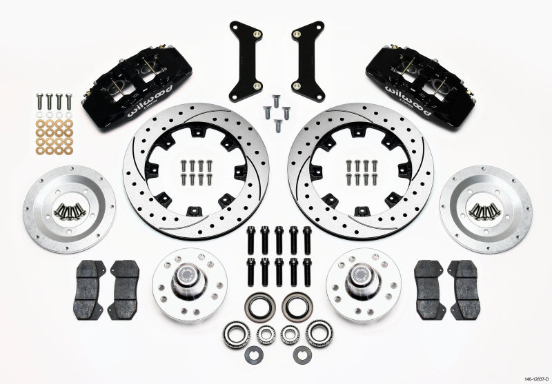 Wilwood 140-12837-D Dynapro 6 Front Hub Kit 12.19in Drilled 79-87 GM G Body