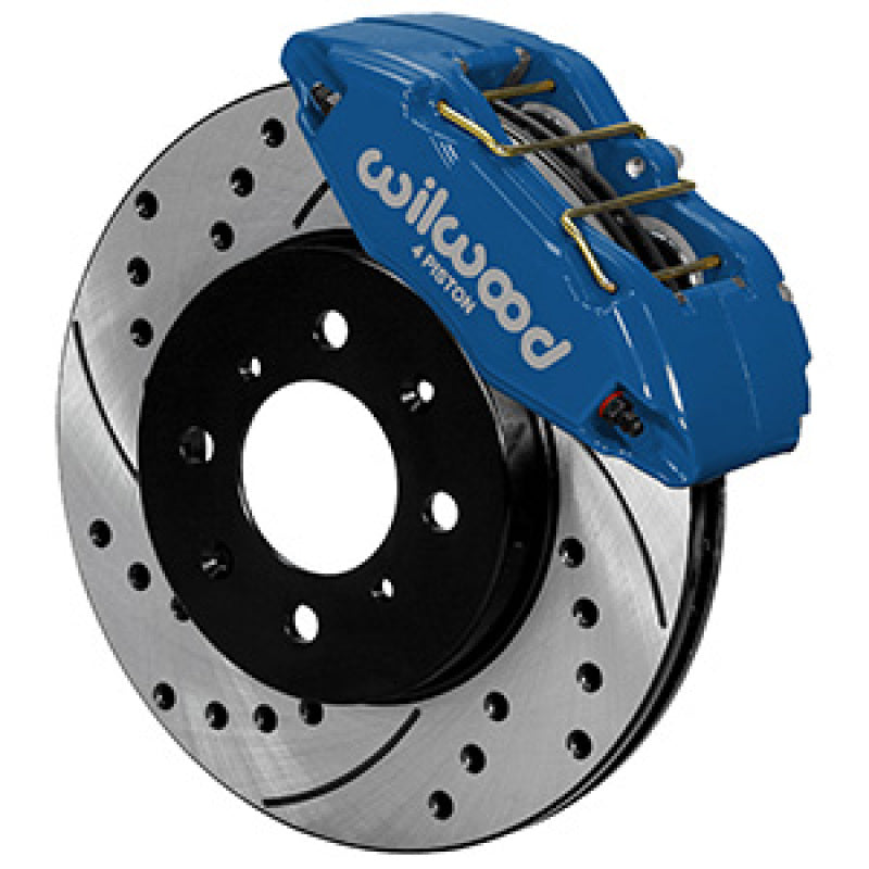 Wilwood 140-12996-DCB DPHA Front Caliper & Rotor Kit Drilled Honda / Acura w/ 262mm OE Rotor - Competition Blue