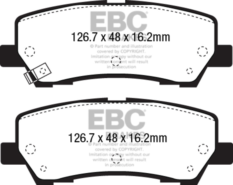EBC DP43043R 15+ Ford Mustang 2.3 Turbo Performance Pkg Yellowstuff Rear Brake Pads