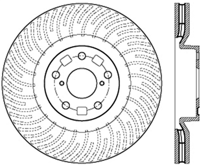 Stoptech 126.44185SR StopTech 11-14 Lexus GS300/350/400/430 (Will Not Fit F Sport) Slotted Sport Front Right Brake Rotor