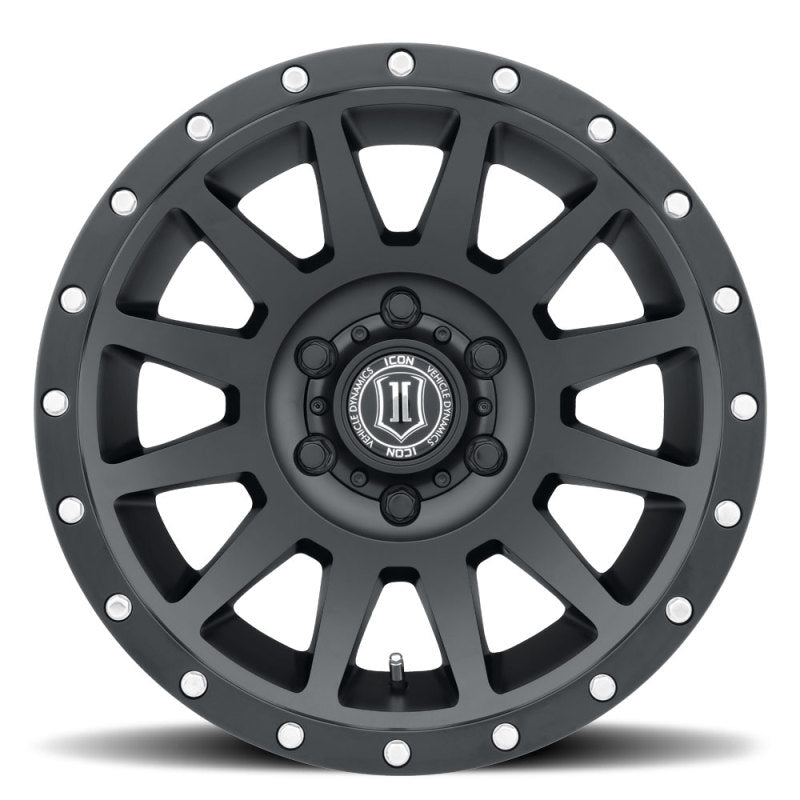 ICON 2017858347SB Compression 17x8.5 6x5.5 0mm Offset 4.75in BS 106.1mm Bore Satin Black Wheel