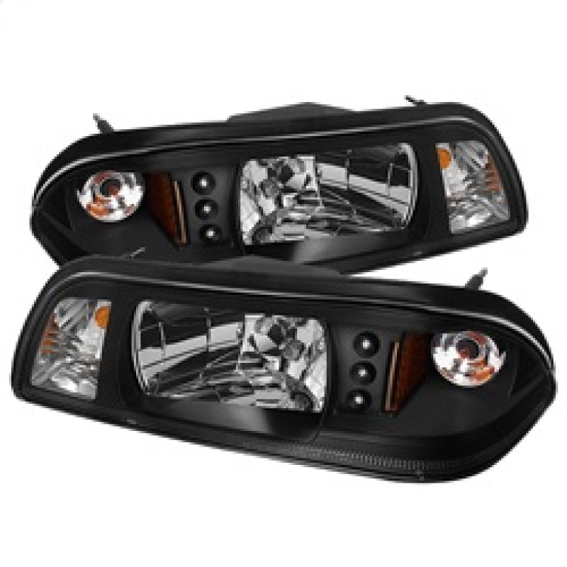 SPYDER 5012531 Spyder Ford Mustang 87-93 1PC LED (Replaceable LEDs)Crystal Headlights Black HD-YD-FM87-1PC-LED-BK