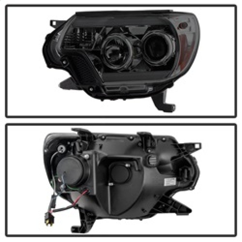 SPYDER 5081728 Spyder Toyota Tacoma 12-16 Projector Headlights Light Bar DRL Smoke PRO-YD-TT12-LBDRL-SM