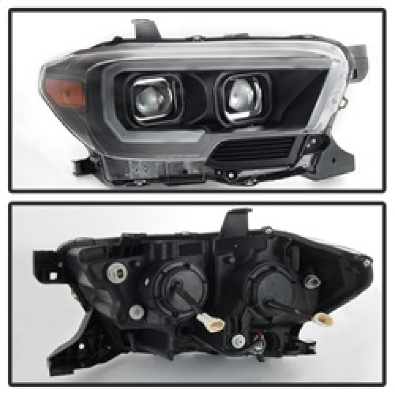 SPYDER 9039256 xTune Toyota Tacoma 16-18 DRL Light Bar Projector Headlights - Black PRO-JH-TTA16-LBDRL-BK