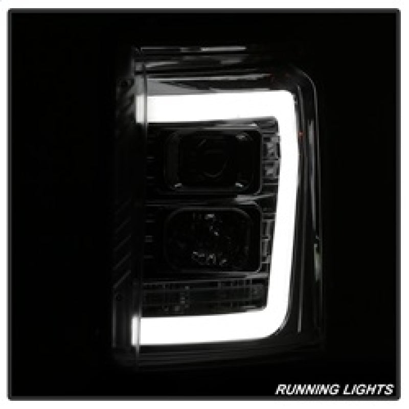 SPYDER 5084705 Spyder 11-16 Ford F-250/F-350 V2 Projector Headlights - Light Bar DRL - Chrome PRO-YD-FS11V2-LB-C
