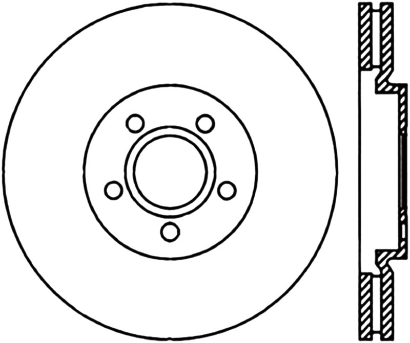 Stoptech 127.63053R StopTech 03-09 Chrysler PTCruiser Tur / 03-05 Dodge Neon SRT-4 Front Right Slotted & Drilled Rotor