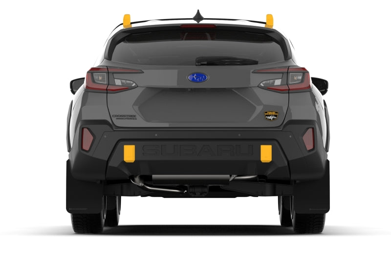 Rally Armor MF116-UR-BLK-RD - 2024 Subaru Crosstrek (Wilderness Only) Black UR Mud Flap W/Red Logo - No Drilling Req