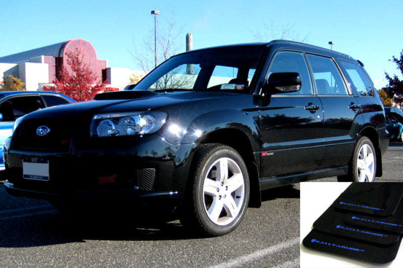 Rally Armor MF5-UR-BLK/BL 03-08 Subaru Forester Black UR Mud Flap w/ Blue Logo