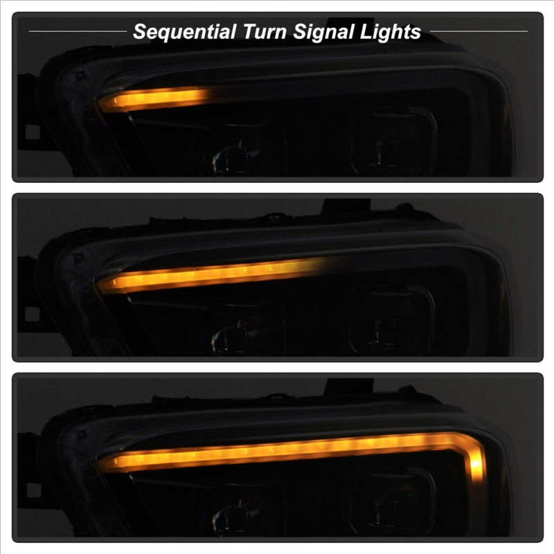 SPYDER 9039256 xTune Toyota Tacoma 16-18 DRL Light Bar Projector Headlights - Black PRO-JH-TTA16-LBDRL-BK