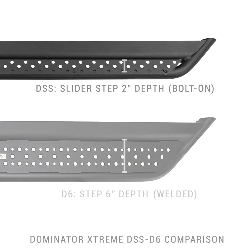 Go Rhino DSS60087T Dominator Extreme DSS Sliders - Tex Blk - 87in