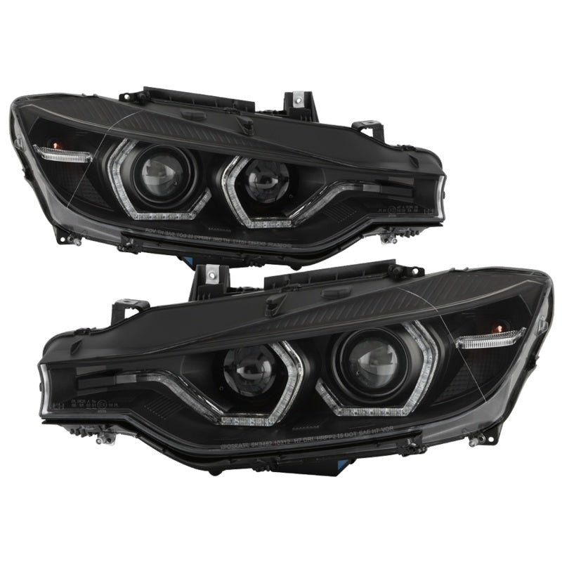 SPYDER 5086754 Spyder 12-14 BMW F30 3 Series 4DR Projector Headlights - Black PRO-YD-BMWF3012-AFSHID-BK