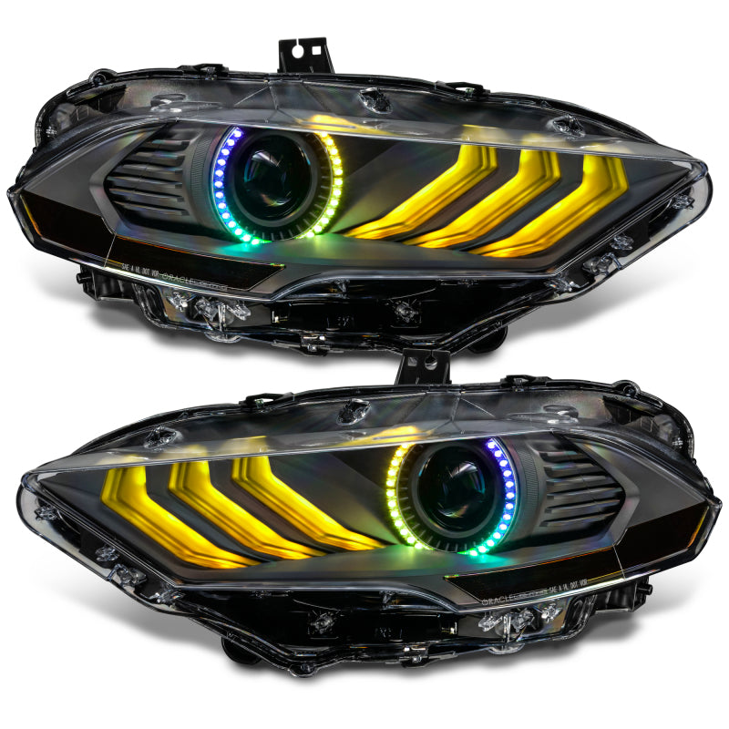 ORACLE Lighting 8204-332 Oracle Lighting 18-23 Ford Mustang Dynamic ColorSHIFT LED Headlights - Black Series SEE WARRANTY