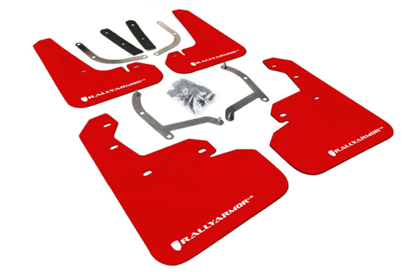 Rally Armor MF45-UR-RD/WH 17-22 Subaru Impreza Red UR Mud Flap w/ White Logo