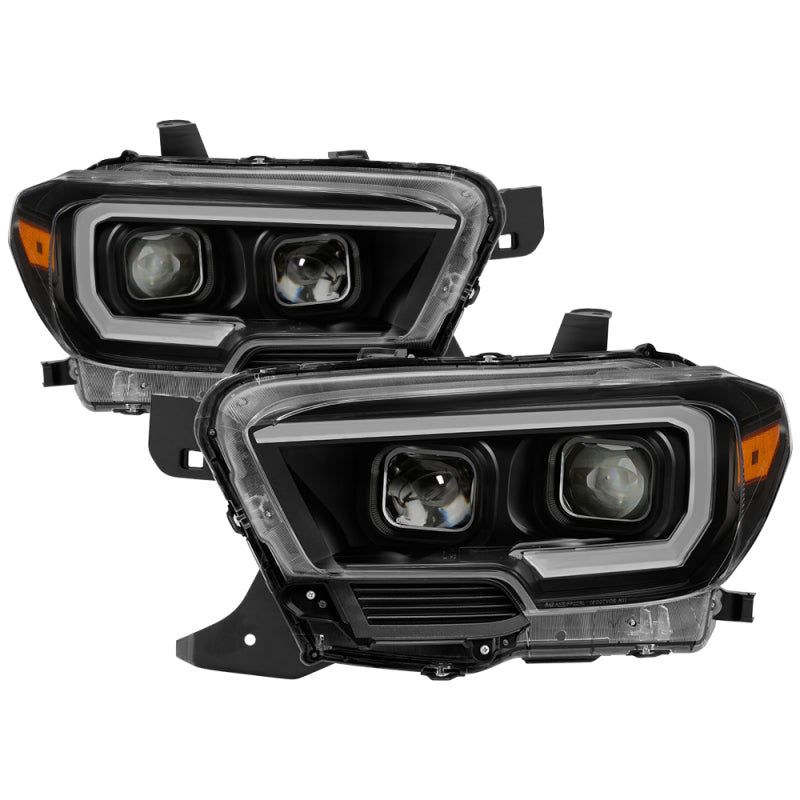 SPYDER 9039256 xTune Toyota Tacoma 16-18 DRL Light Bar Projector Headlights - Black PRO-JH-TTA16-LBDRL-BK