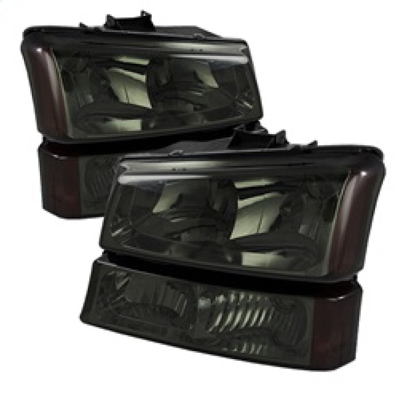 SPYDER 5064523 Xtune Chevy Silverado 2500HD 03-06 Crystal Headlights w/ Amber Lights Smoke HD-JH-CSIL03-AM-SM-SET