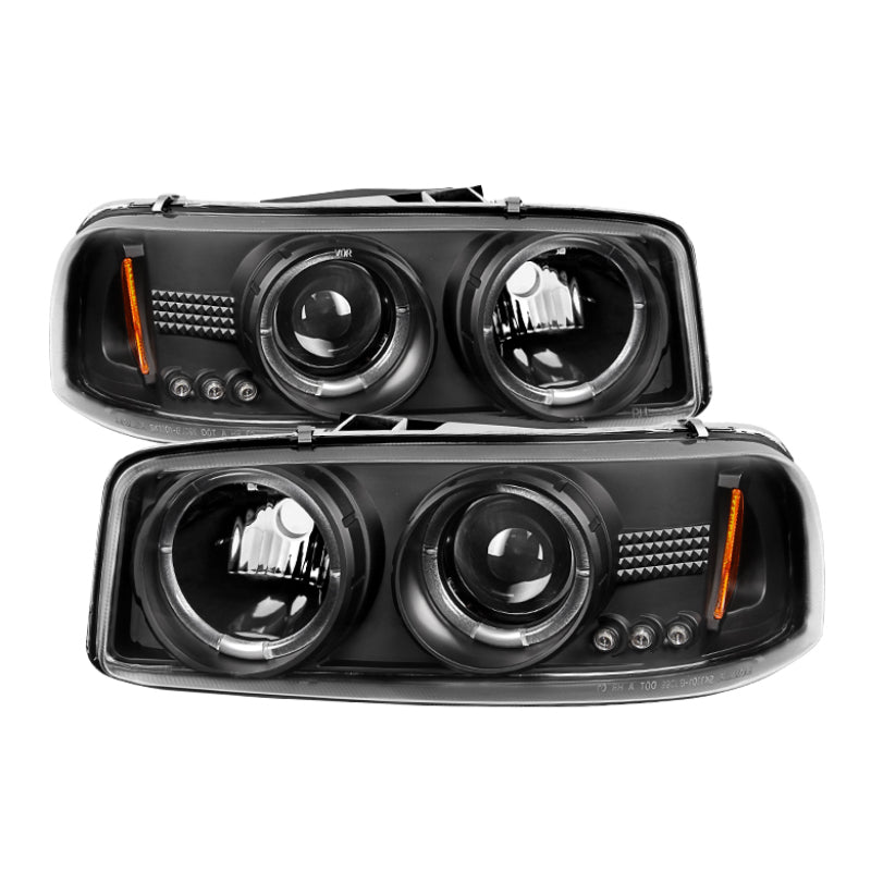 SPYDER 5009357 Spyder GMC Sierra 1500/2500/3500 99-06 Projector Headlights LED Halo LED Black PRO-YD-CDE00-HL-BK