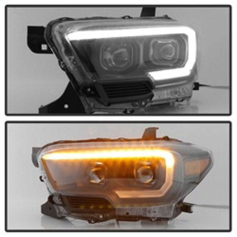 SPYDER 9039256 xTune Toyota Tacoma 16-18 DRL Light Bar Projector Headlights - Black PRO-JH-TTA16-LBDRL-BK