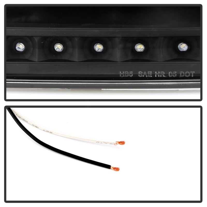 SPYDER 5014184 Xtune Ford F150 97-03 Crystal Headlights w/ Clear LED Corners Black HD-ON-FF15097-LED-SET-BK