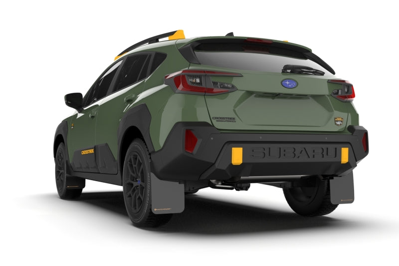 Rally Armor MF116-UR-BLK-RD - 2024 Subaru Crosstrek (Wilderness Only) Black UR Mud Flap W/Red Logo - No Drilling Req