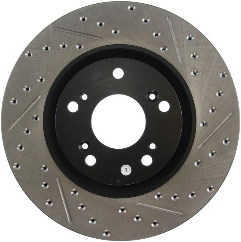 Stoptech 127.40057L StopTech 02-06 Acura RSX Type S / 06-09 Honda Civic Si Slotted & Drilled Left Front Rotor