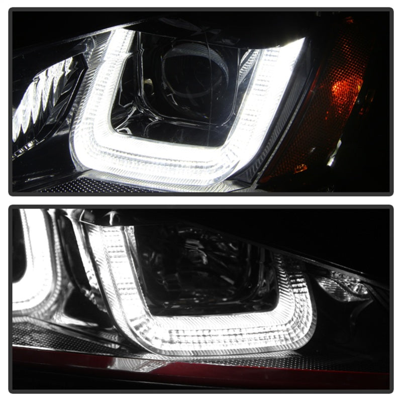 SPYDER 5080592 Spyder Volkswagen Golf VII 14-16 Projector Headlights DRL LED Red Stripe Blk PRO-YD-VG15-RED-DRL-BK