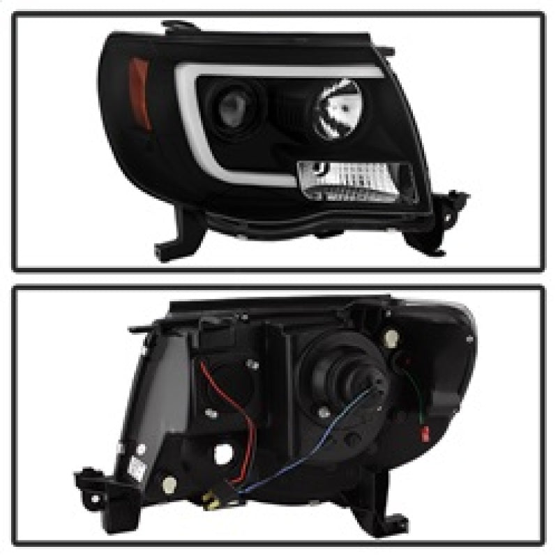 SPYDER 5084514 Spyder Toyota Tacoma 05-11 Projector Headlights - Light Bar DRL - Black PRO-YD-TT05V2-LB-BK