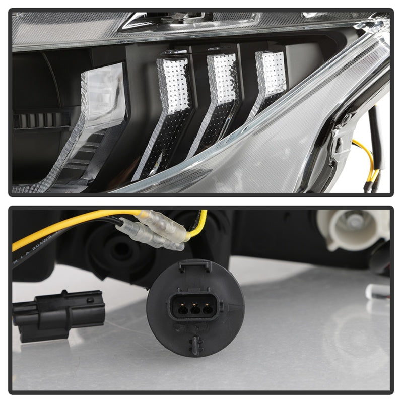 SPYDER 5086099 Spyder 16-18 Honda Civic 4Dr w/LED Seq Turn Sig Lights Proj Headlight - Black - PRO-YD-HC16-SEQ-BK