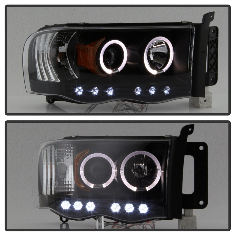 SPYDER 5009975 Spyder Dodge RAM 1500 02-05/RAM 2500 03-05 Projector Headlights LED Halo LED Blk PRO-YD-DR02-HL-BK
