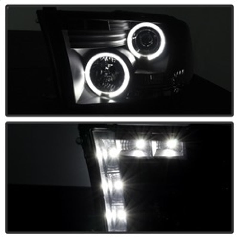 SPYDER 5078407 Spyder Dodge RAM 1500 09-14 Projector Headlights Halogen- LED Halo LED - Blk Smke PRO-YD-DR09-HL-BSM