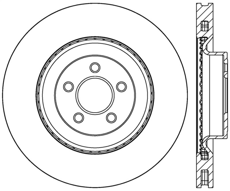 Stoptech 126.61116SL StopTech 2015 Ford Mustang GT w/ Brembo Brakes Left Front Slotted Brake Rotor