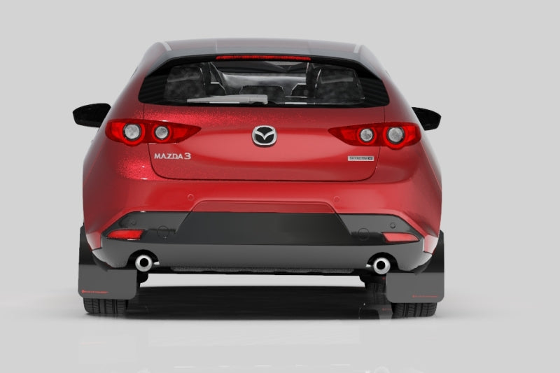 Rally Armor MF61-UR-RD/WH 19-22 Mazda3 GT Sport Hatch Red UR Mud Flap w/ White Logo