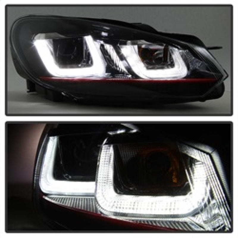 SPYDER 5082046 Spyder Volkswagen Golf / GTI 10-13 Version 3 Projector Headlights - Black PRO-YD-VG10V3R-DRL-BK