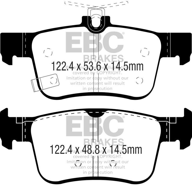 EBC DP42301R 16-18 Honda Civic Yellowstuff Rear Brake Pads