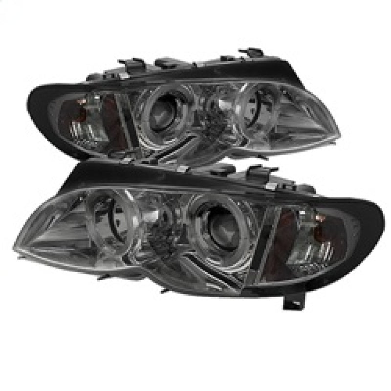 SPYDER 5042422 Spyder BMW E46 3-Series 02-05 4DR Projector Headlights 1PC LED Halo Smke PRO-YD-BMWE4602-4D-AM-SM