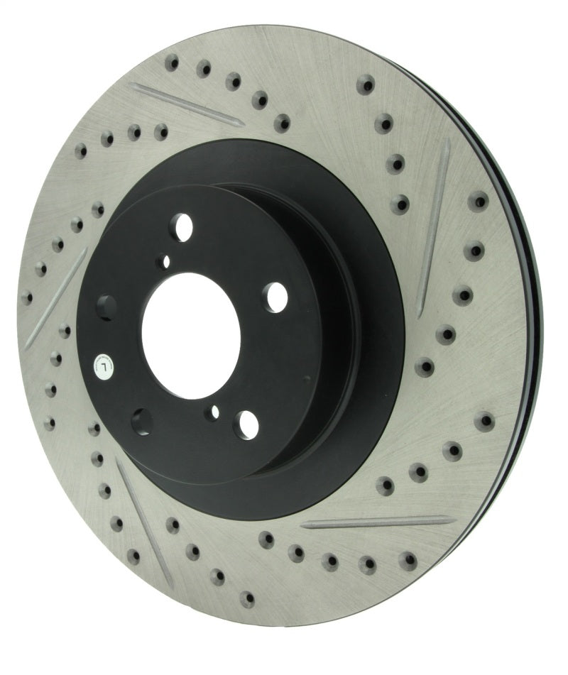 Stoptech 127.47018L StopTech 02-10 Subaru WRX Slotted & Drilled Left Front Rotor (exc. STi)
