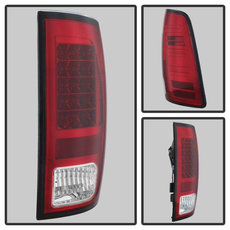 SPYDER 5077547 Spyder Dodge RAM 1500 13-14 13-14 LED Tail Lights LED Model only - Red Clear ALT-YD-DRAM13-LED-RC
