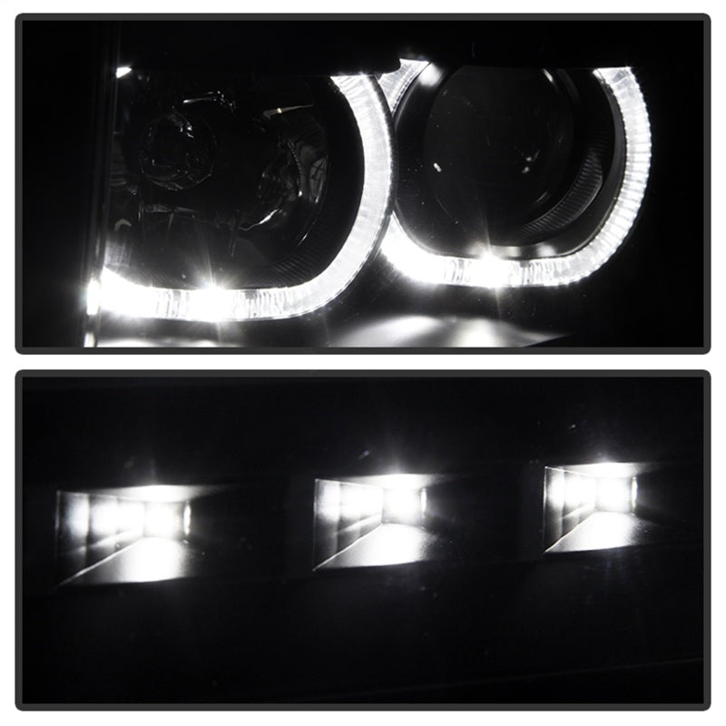 SPYDER 9032226 Xtune Ford F150 09-14 Projector Headlights Halogen Model Only LED Halo Black PRO-JH-FF15009-CFB-BK