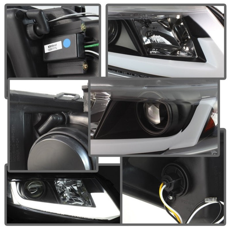 SPYDER 5076519 Spyder 12-14 Honda Civic (Excl. 2014 Coupe) Projector Headlights Lgtbr DRL Black PRO-YD-HC12-DRL-BK