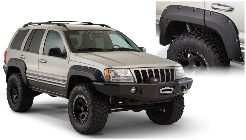 Bushwacker 10072-07 99-04 Jeep Grand Cherokee Cutout Style Flares 2pc - Black