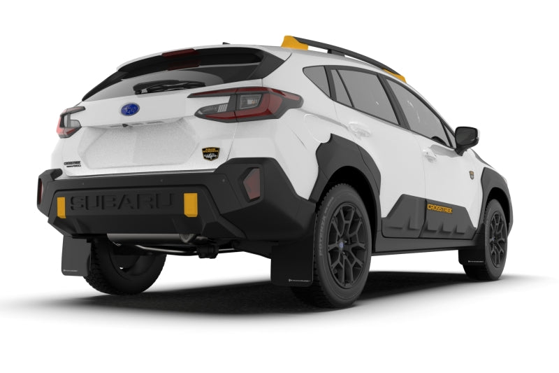 Rally Armor MF116-UR-BLK-RD - 2024 Subaru Crosstrek (Wilderness Only) Black UR Mud Flap W/Red Logo - No Drilling Req