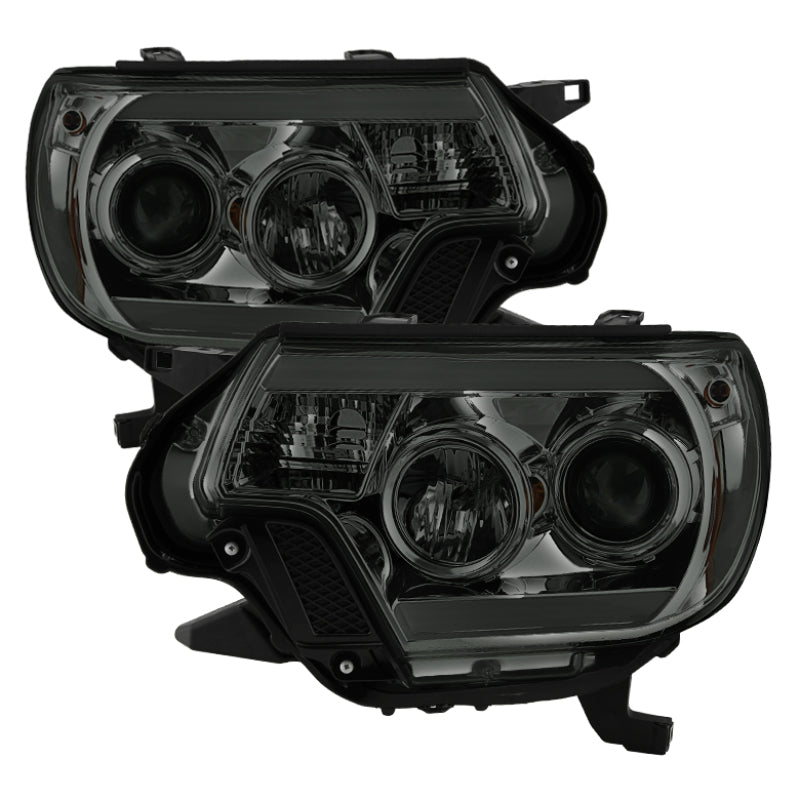 SPYDER 5081728 Spyder Toyota Tacoma 12-16 Projector Headlights Light Bar DRL Smoke PRO-YD-TT12-LBDRL-SM