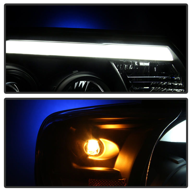 SPYDER 5081711 Spyder Toyota Tacoma 12-15 Projector Headlights Light Bar DRL Black PRO-YD-TT12-LBDRL-BK