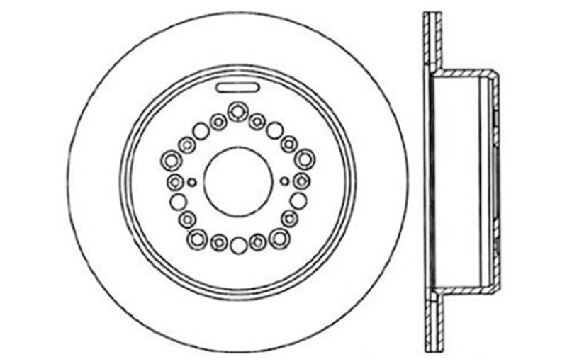 Stoptech 127.44084L StopTech Power Slot 93-97 Lexus GS Series/95-00 LS400/92-00 SC400 Rear Left Drilled & Slotted Rotor