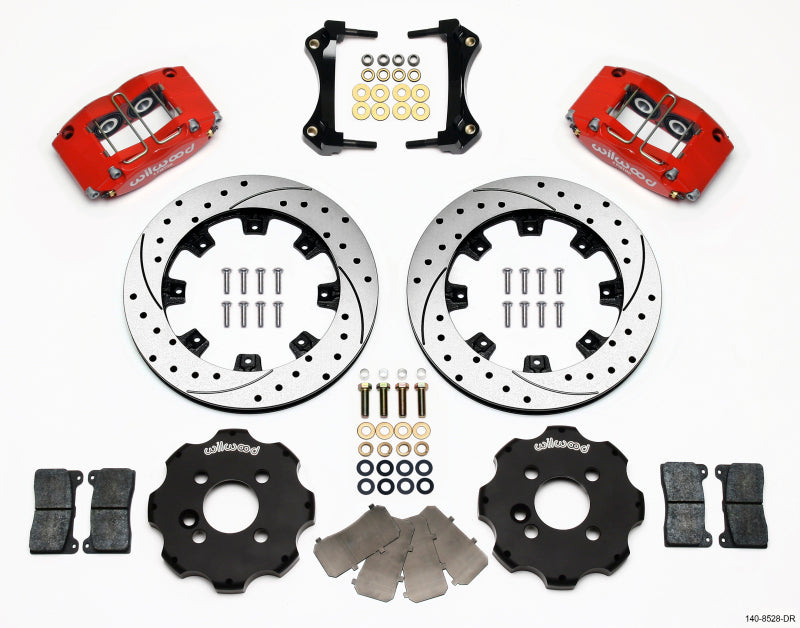 Wilwood 140-8528-DR Dynapro Radial Front Kit 12.19in Drilled Red Mini Cooper