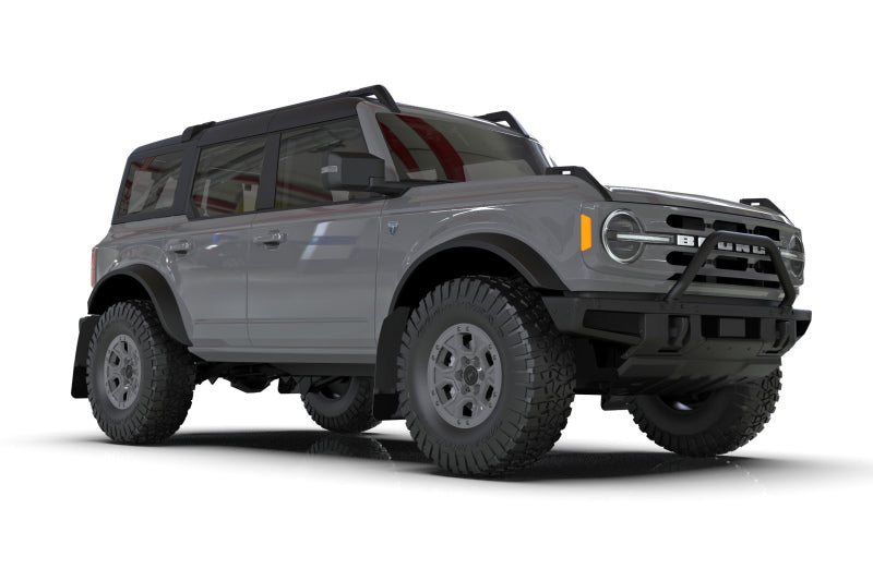 Rally Armor MF85-RB-PL-ABL 21-22 Ford Bronco (Plstc Bmpr + RB - NO Rptr/Sprt) Blk Mud Flap w/Area Blue Logo
