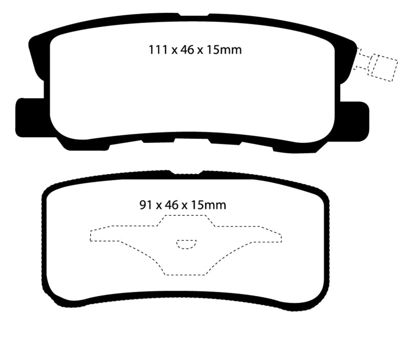 EBC DP31407C 11-14 Chrysler 200 3.6 Redstuff Rear Brake Pads