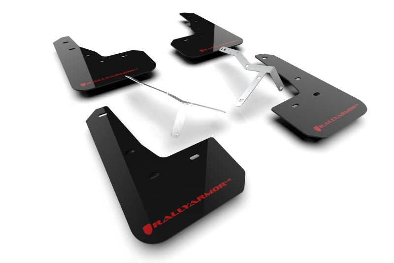 Rally Armor MF109-UR-BLK-RD 23-24 Acura Integra + Integra A-Spec Black UR Mud Flap W/Red Logo (No Drilling Req.)