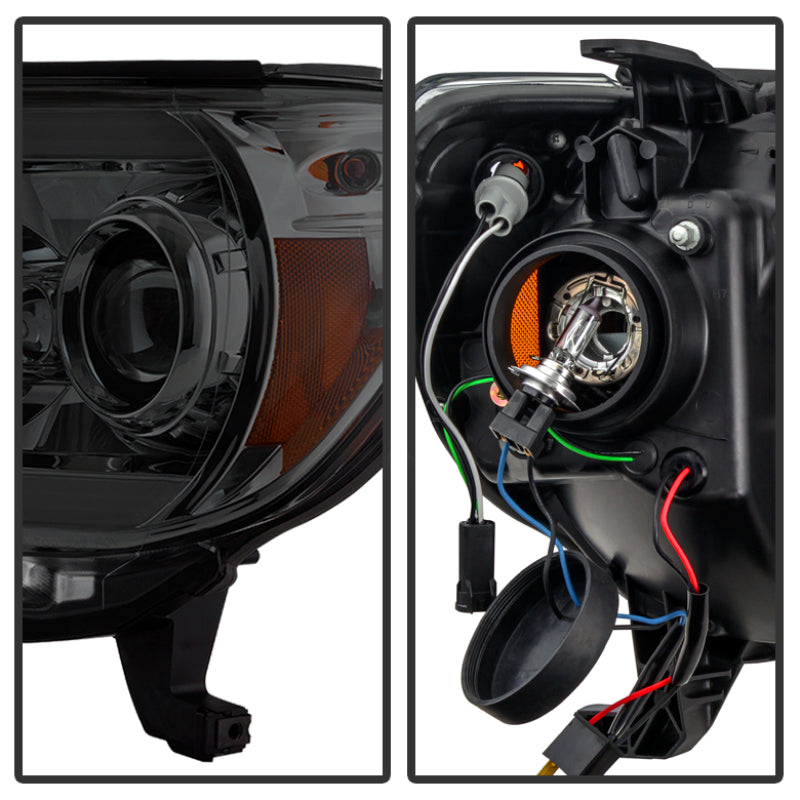 SPYDER 5081728 Spyder Toyota Tacoma 12-16 Projector Headlights Light Bar DRL Smoke PRO-YD-TT12-LBDRL-SM