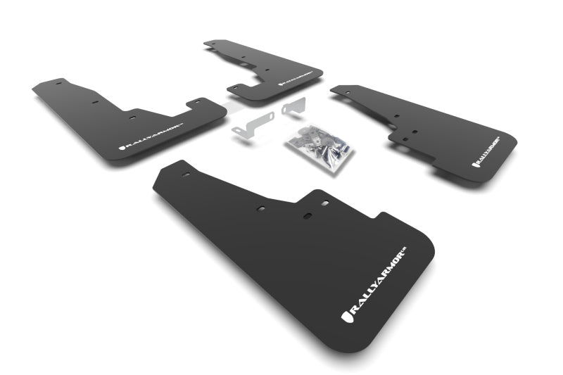 Rally Armor MF55-UR-BLK/WH 16-22 Dodge Durango GT / RT / SRT / SXT Black UR Mud Flap White Logo