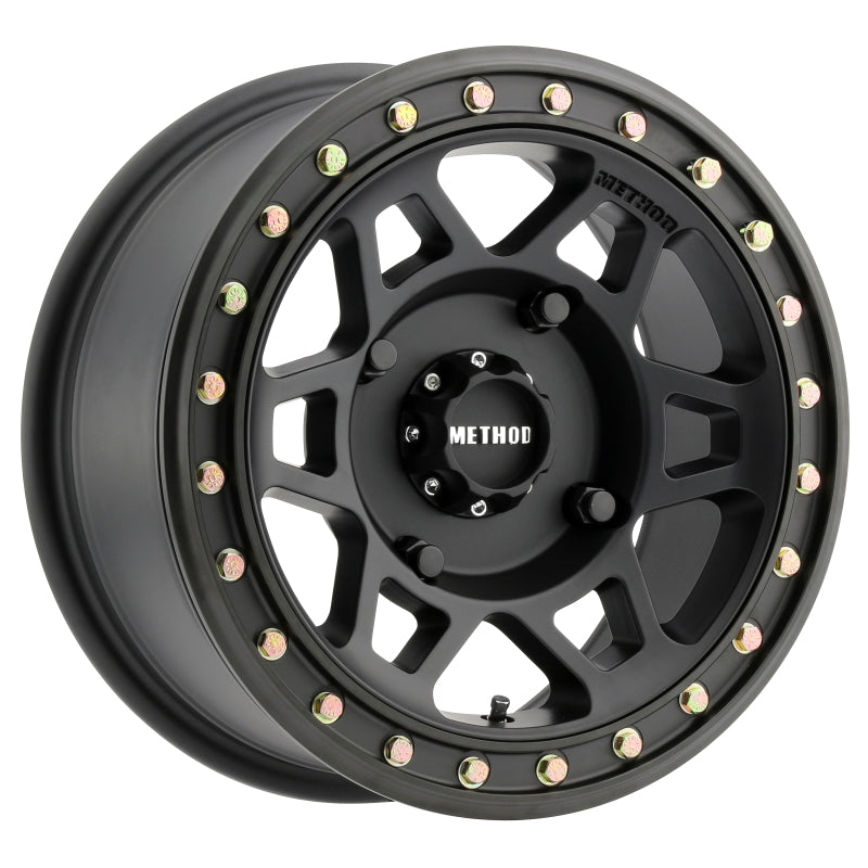 Method Wheels MR40557047552B Method MR405 UTV Beadlock 15x7 / 5+2/38mm Offset / 4x136 / 106mm CB Matte Black Wheel